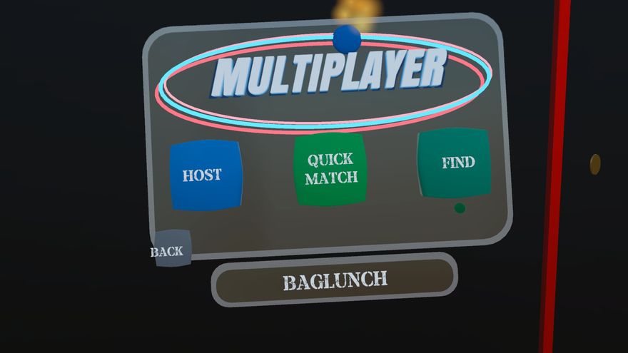 The multiplayer menu page with Host, Quick Match and Find buttons